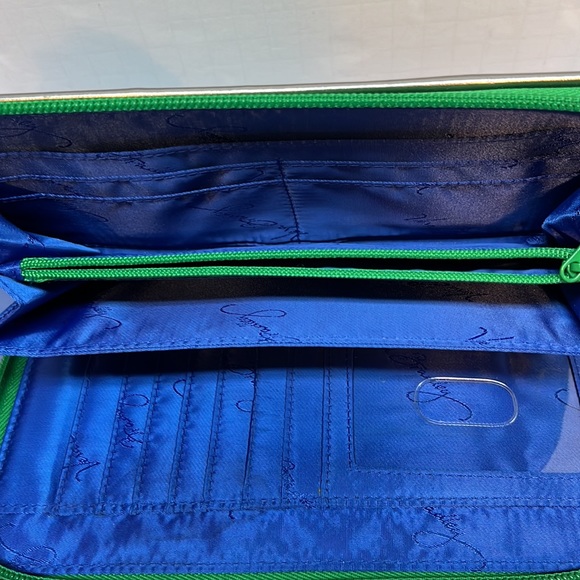 Vera Bradley BB COLLECTION Emerald Diamonds Accordion Style Wallet Wristlet NWOT - Picture 7 of 11